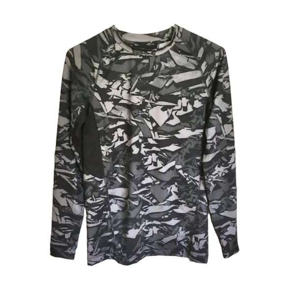 RUSSELL Dri Power Stretchy Camouflage Activewear Shirt in Gray & Black SZ S - Picture 9 of 9